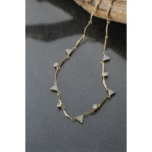 Çildan Womens Zirkon Taşlı Gold Kolye