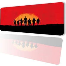 Byars-Dead Redemption Kaydırmaz Gaming Oyuncu Masaüstü Dikişsiz Kırmızı Klavye Pad 32X70CM-BYARS