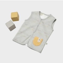 Bibaby Organik Yelek Penguin Club Ekru - Gri