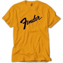 Z zepplin Fender Logo 3 Sarı T-Shirt