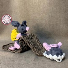 Uretti El Örgüsü Amigurumi Sevimli Fareler Oyuncak - 8 x 30 cm