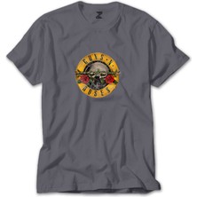 Z zepplin Guns N Roses Damaged Gri Tişört