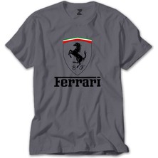 Z zepplin Ferrari Logo Gri Tişört