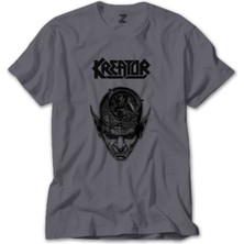 Z zepplin Kreator In Head Gri Tişört