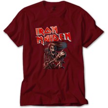 Z zepplin Iron Maiden Skull Kırmızı Tişört