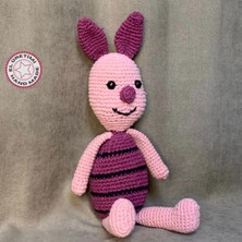 Uretti El Örgüsü Amigurumi Sevimli Piglet Domuzcuk Oyuncak  - 13 x 37 cm