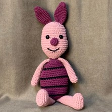 Uretti El Örgüsü Amigurumi Sevimli Piglet Domuzcuk Oyuncak  - 13 x 37 cm