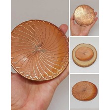 Dekoratif Otantik El Yapımı Spiral Desen Bakır Bardak Altlığı 1/adet