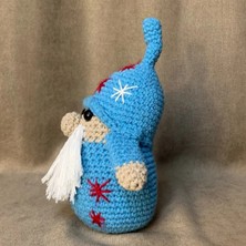 Uretti El Örgüsü Amigurumi Mavi Noel Baba Figürü - 14 x 21 cm