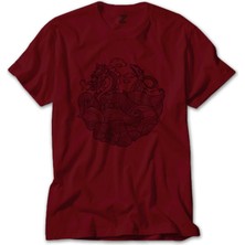 Z zepplin Dragon Pattern Kırmızı Tişört