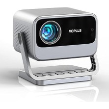 Voplls 4K Projektör Wifi ve Bluetooth, 3D Stereo Ses 1080P - Gri