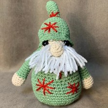 Uretti El Örgüsü Amigurumi Yeşil Noel Baba Figürü - 13 x 17 cm