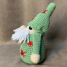 Uretti El Örgüsü Amigurumi Yeşil Noel Baba Figürü - 13 x 17 cm