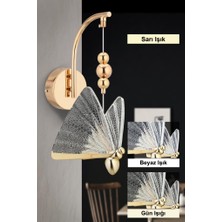 Istanbul Avize Ipek Tekli Gold Ledli 3 Renk Modern LED Aplik