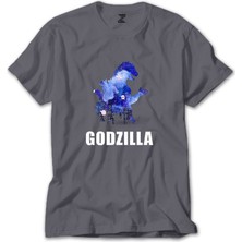 Godzilla In City Gri Tişört