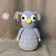 Uretti El Örgüsü Amigurumi Gri Sevimli Baykuş - 11 x 18 cm