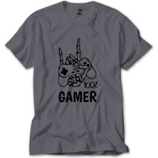 Gamer %100 Gri Tişört
