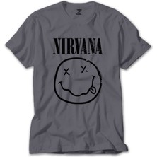Nirvana Smiley Face Gri Tişört