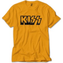 Kiss Metalic Logo Sarı Tişört