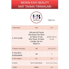 Easy Beauty 100 Adet Mat Çok Uzun Takma Tırnak Seti Küt (Tabut, Coffin) Şekil. Özel Kutuda. Yapıştırıcı Hediyeli
