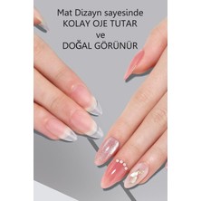 Easy Beauty 100 Adet Badem Takma Tırnak Orta Uzunlukta Yeni Nesil Mat Dizayn Yapıştırıcı Hediyeli