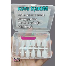 Easy Beauty 100 Jel Tips LARGE beden ÇOK KISA KÜT Takma Tırnak Seti. Özel Kutuda. Yapıştırıcı Hediyeli