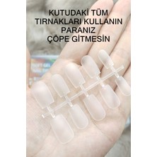 Easy Beauty 100 Adet XSMALL Beden KARE Takma Tırnak Seti ORTA Uzunlukta Yapıştırıcı Hediyeli