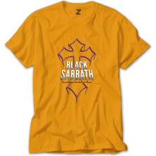 Z zepplin Black Sabbath Cross Sarı Tişört