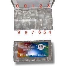 Easy Beauty 500 Adet Yeni Nesil Jel Destekli Küt Şekil Orta Uzun Takma Tırnak Seti. 10 Farklı Beden