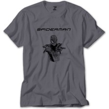 Z zepplin Spiderman Amazing Sketched Gri Tişört