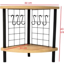 Peka Tezgah Üstü Raf – Mini Kahve Köşesi ve Baharatlık 6 Kancalı Organizer