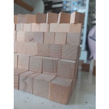 Bursa Site Mobilya 1 x 1 x 1 cm 100 Adet Küp Blok Kayın Ağacı