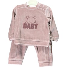 Bibaby Organik  Kız Çoçuğu Kadife Sweat Life 2'li Takım