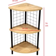 Peka Yüksek  2 Raflı Köşe ve Yan Sehpa – Çok Amaçlı Fiskos Sehpa