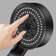 FAWER Faucet & Shower 5 Fonksiyonlu Siyah Yüksek Basınçlı Ayarlanabilir Duş Başlığı El Duşu