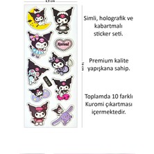 Kuromi Sticker Simli Parıltılı Çıkartma Etiket