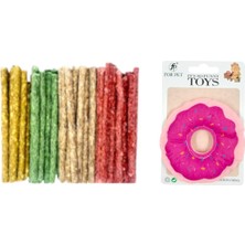 100'LÜ Munchy Ödül Çubuğu+ Peluş Donut Şeklinde Köpek Oyuncağı
