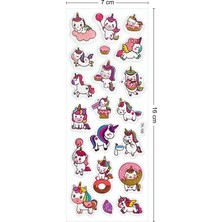 Unicorn Kabartmalı Sticker Çıkartma Etiket