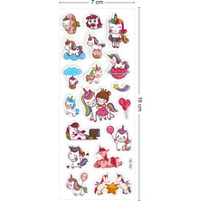 Pony Renkli Unicorn Kabartmalı Sticker Yapıştırma