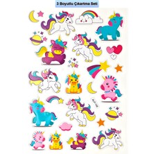 Unicorn Sticker Kabartmalı Çıkartma Etiket Sticker