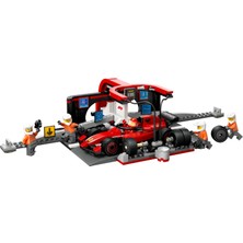 LEGO® City Ferrari Arabalı F1® Pit Stop ve Pit Ekibi 60443 - 6 Yaş ve Üzeri Çocuklar için Yarış Arabası İçeren Yaratıcı Oyuncak Yapım Seti (322 Parça)