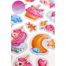 Unicorn Sticker Kabartmalı Çıkartma Etiket Sticker