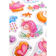 Unicorn Sticker Kabartmalı Çıkartma Etiket Sticker