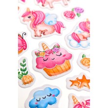 Unicorn Sticker Kabartmalı Çıkartma Etiket Sticker