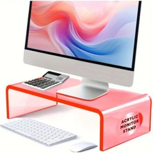 Pleksi Marketi Pleksi Laptop-Monitör Yükseltici Kırmızı Transaparan --30X20X8CM--