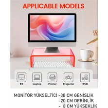 Pleksi Marketi Pleksi Laptop-Monitör Yükseltici Kırmızı Transaparan --30X20X8CM--