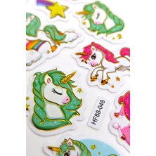 Unicorn Sticker Kabartmalı Çıkartma Etiket Sticker