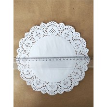 Beyhan Bayhan 50 Adet 22 cm Yuvarlak Dantel Kağıt Tabak Altlığı - Dantel Pasta Altlığı