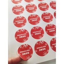 TM Tasarım Mağazası 24 Adet 4 cm Hoşgeldin 2025 Baskılı Yuvarlak Etiket Sticker