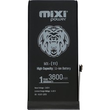 Mixi Power iPhone 11 Uyumlu Yüksek Kapasiteli Batarya
